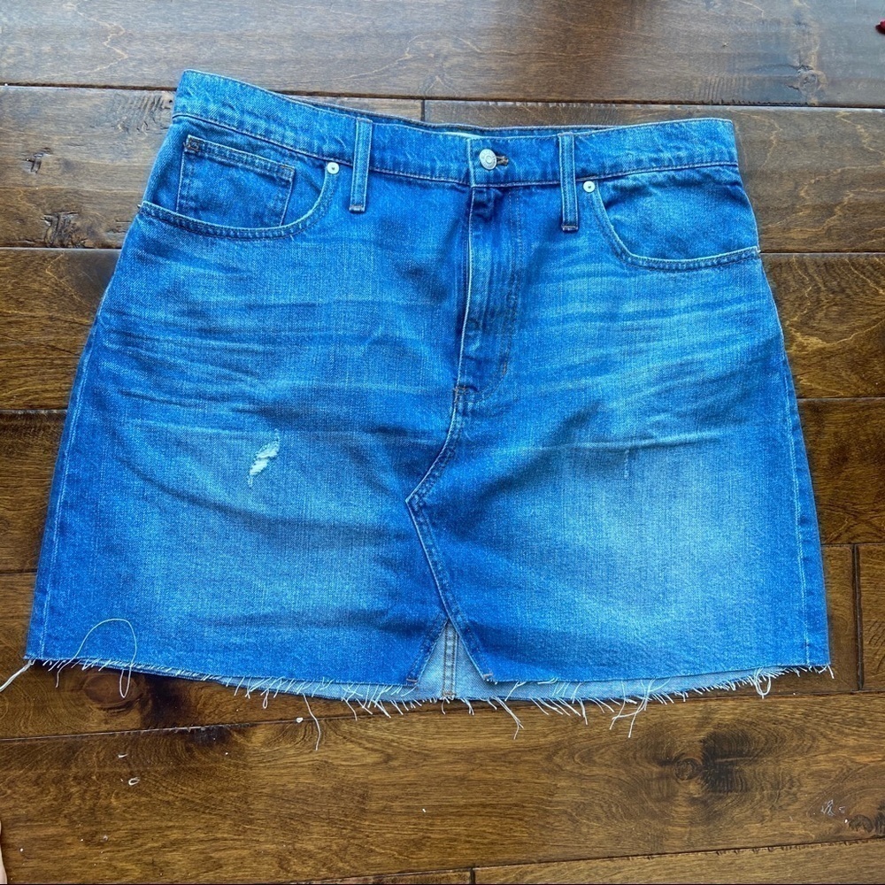 Madewell cutout denim a-line mini skirt NWT 33” - Picture 5 of 11